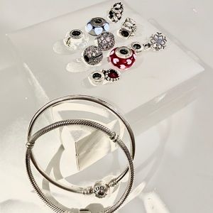 Pandora bracelet and charms set